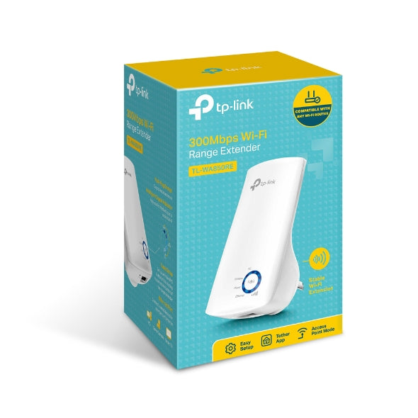 TP-Link TL-WA850RE N300 WiFi Range Extender 2.4GHz (300Mbps) 1x100Mbps LAN 802.11bgn 2x OnBoard antennas Mini size wall-mounted (~TL-WA855RE) TP-Link TL-WA850RE N300 WiFi Range Extender 2.4GHz (300Mbps) 1x100Mbps LAN 802.11bgn 2x OnBoard antennas Mini size wall-mounted (~TL-WA855RE)